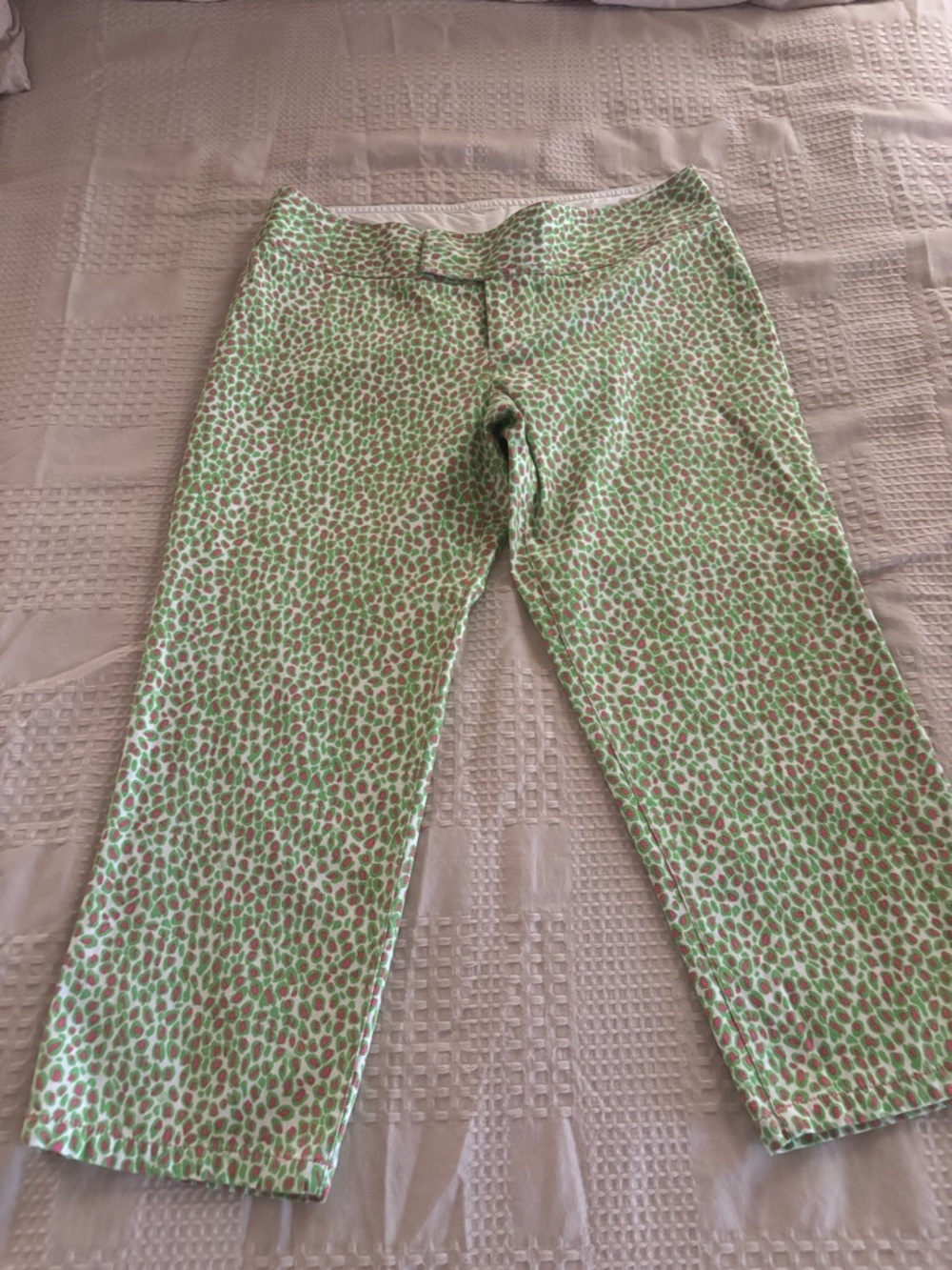 Lilly Pulitzer Green Pink Printed Ankle Pants